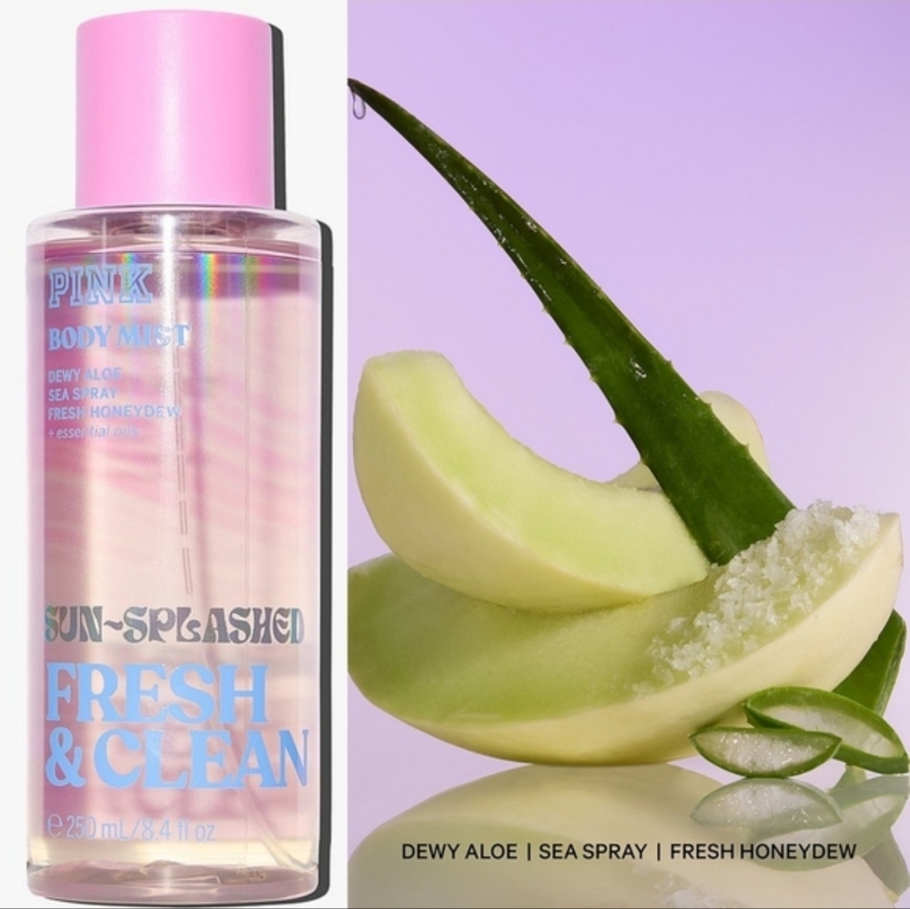 PINK Victoria's Secret Sun-Splashed Fresh & Clean Body Mist 8oz NEW RARE
